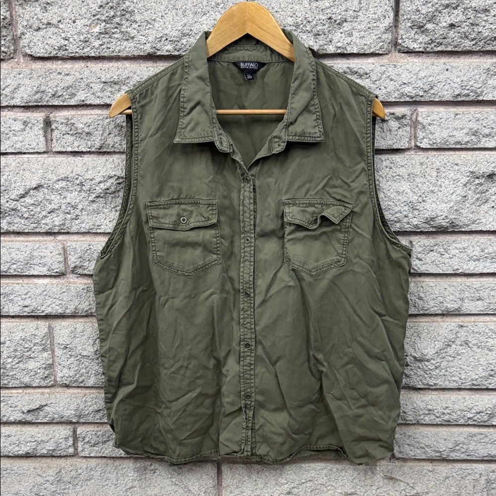 Buffalo David Bitton Olive Green Vest